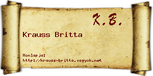 Krauss Britta névjegykártya